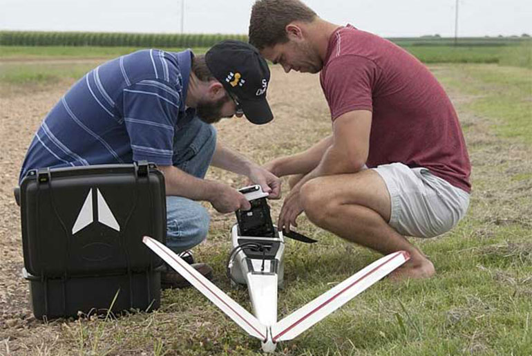 Students prepare drone for flight