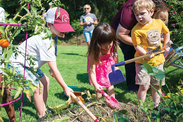 children in the garden