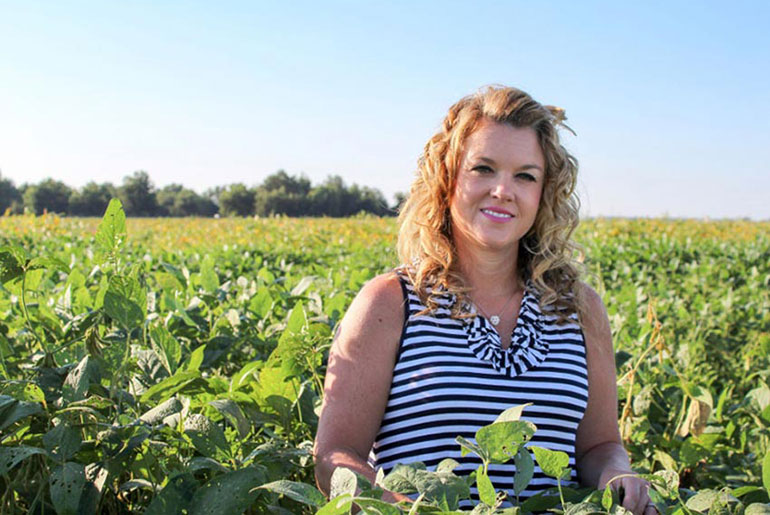 female student in field