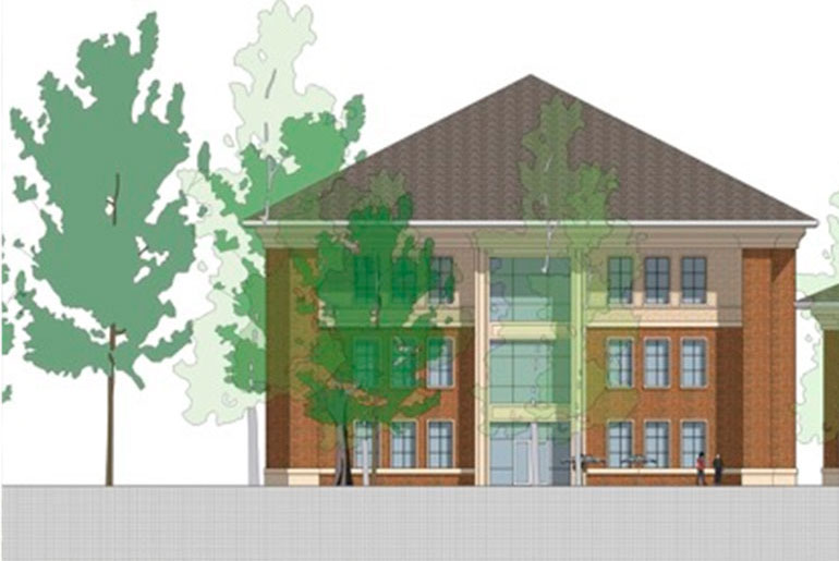 Architect rendering of new building