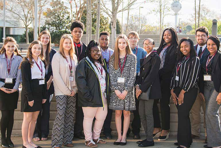 group of high school students