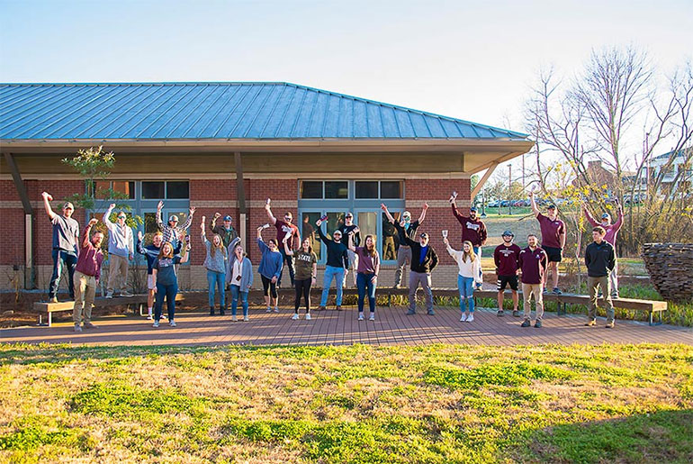 Group shot of the MSU Student Chapter of the National Association of Landscape Professionals and faculty advisors