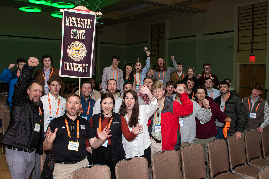 Mississippi State faculty and students celebrate wins at the 2022 National Collegiate Landscape Competition. 