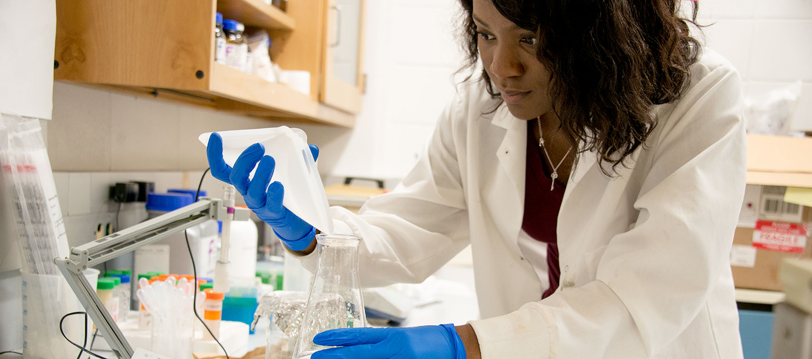 Student working in laboratory